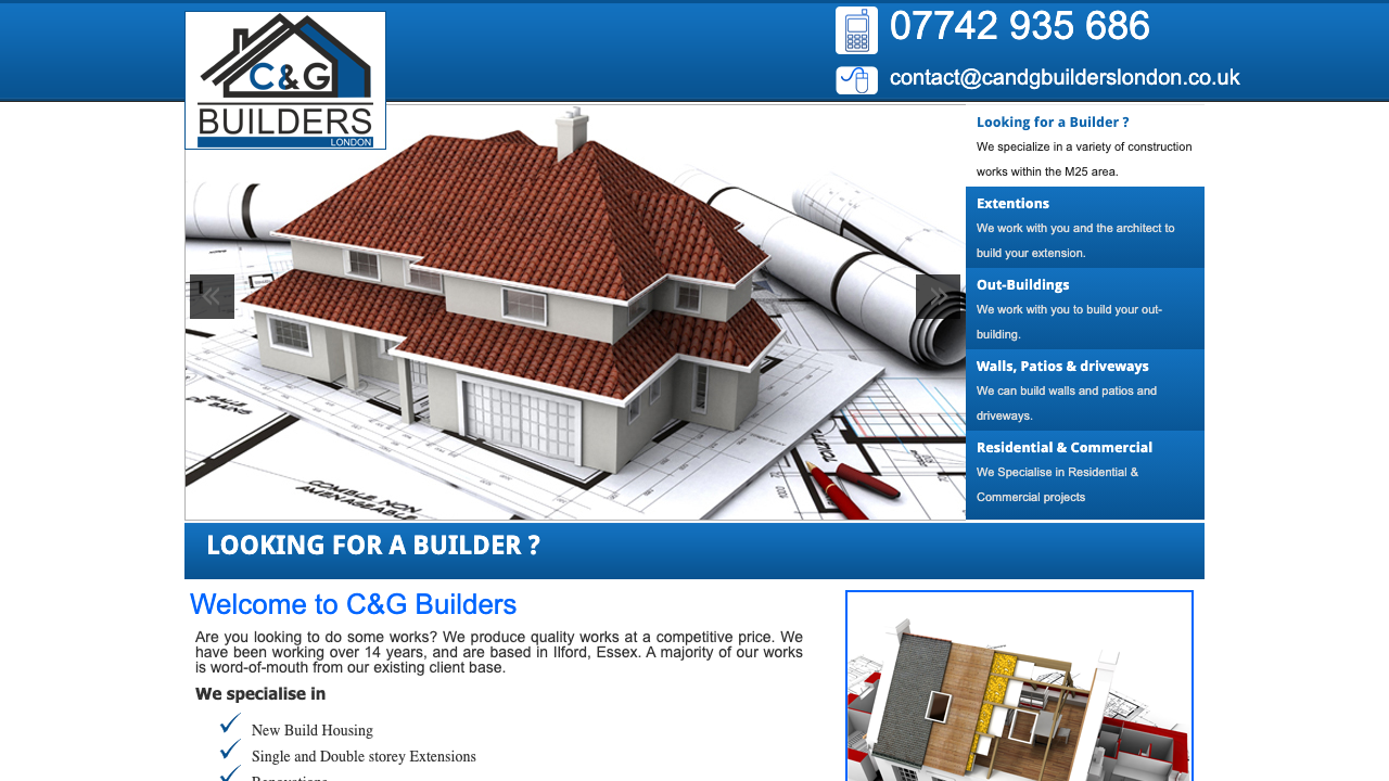 C&G HOME BUILDERS LTD website preview