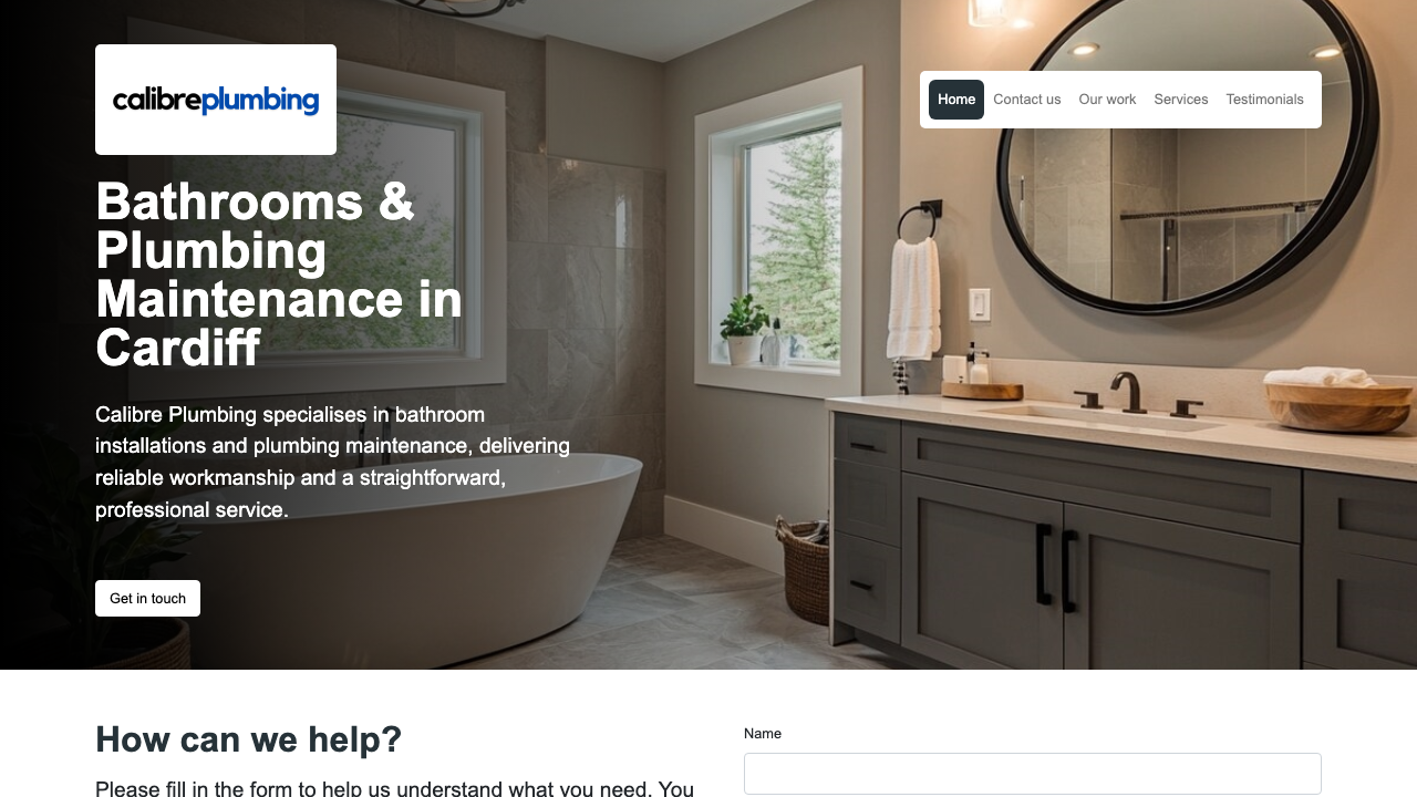 CALIBRE PLUMBING LTD website preview