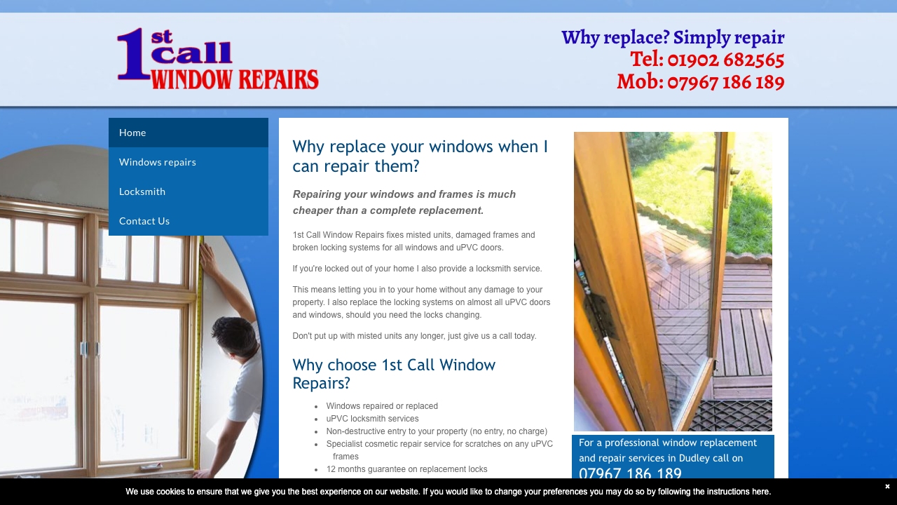 1ST CALL WINDOW AND DOOR REPAIR SERVICE LIMITED website preview