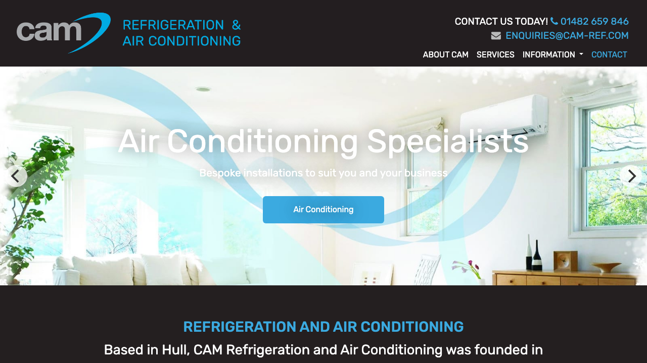CAM REFRIGERATION & AIR CONDITIONING LIMITED website preview