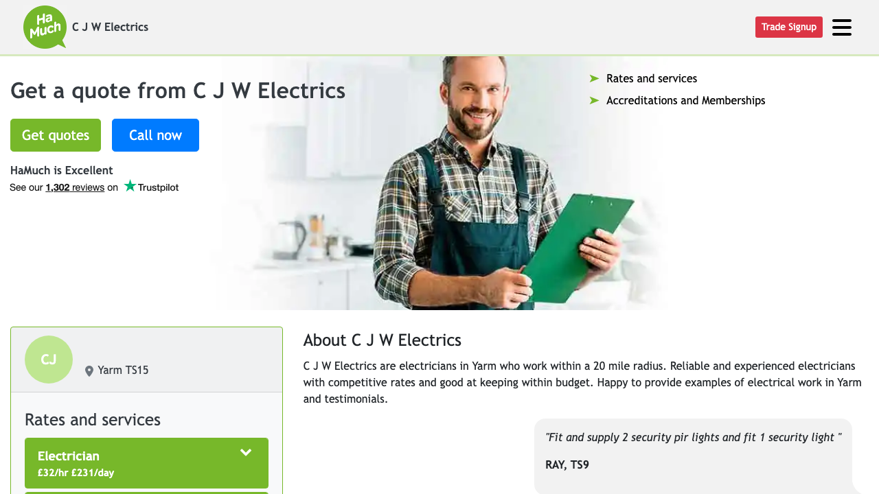 CJW ELECTRICS LIMITED website preview