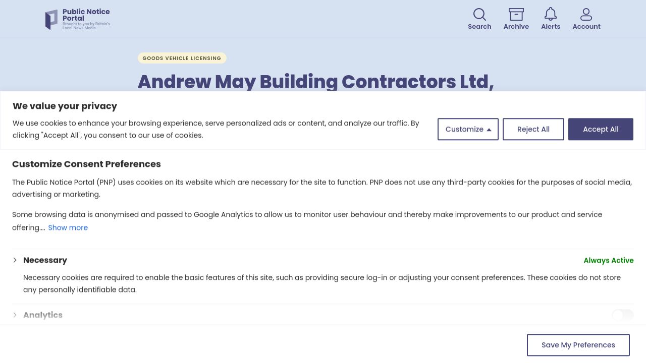 ANDREW MAY BUILDING CONTRACTORS LTD website preview