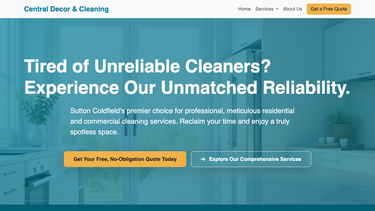 CENTRAL DECOR AND CLEANING LIMITED website preview