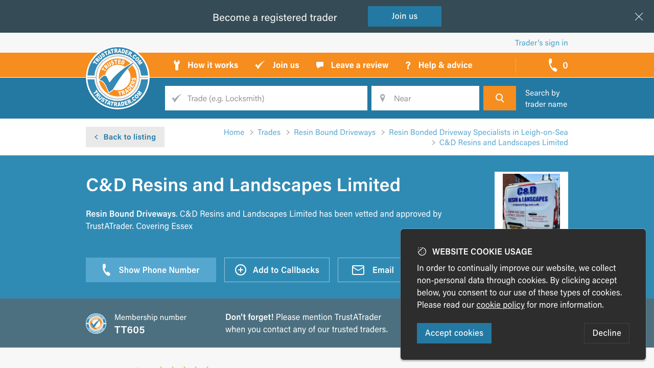 C&D RESIN AND LANDSCAPES LIMITED website preview