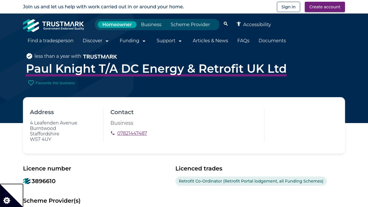 DC ENERGY & RETROFIT UK LTD website preview