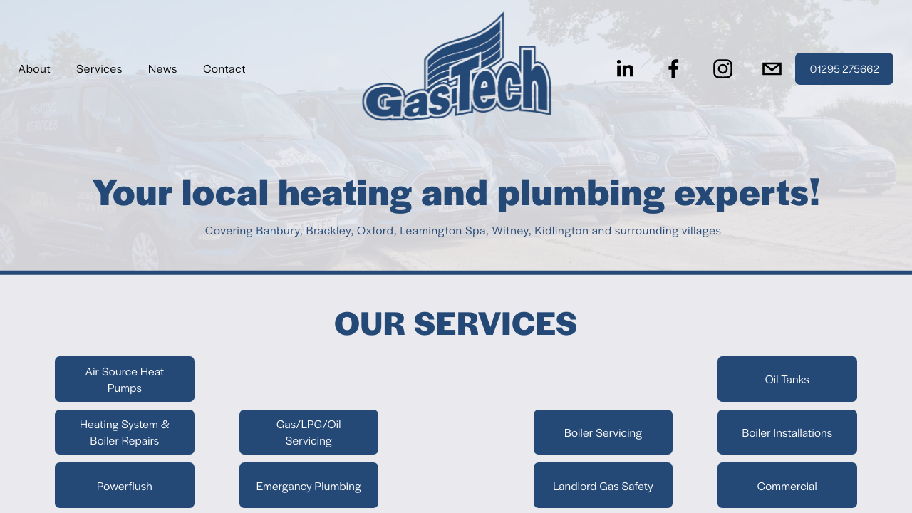 GAS-TECH HEATING SERVICES (BANBURY) LTD website preview