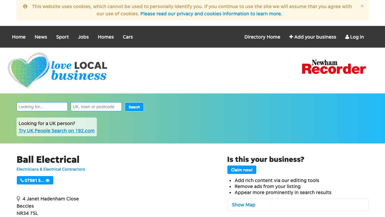 BALL ELECTRICAL LTD website preview