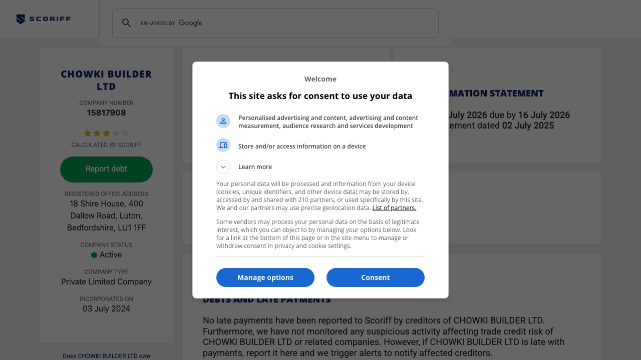 CHOWKI BUILDER LTD website preview