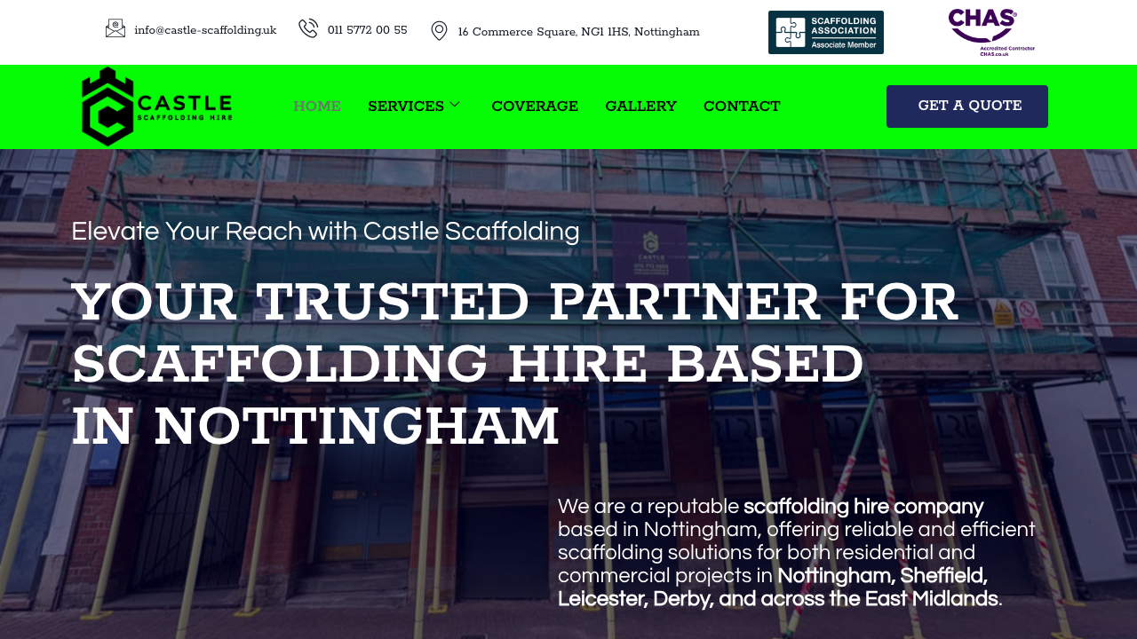 CASTLE SCAFFOLDING HIRE LTD website preview