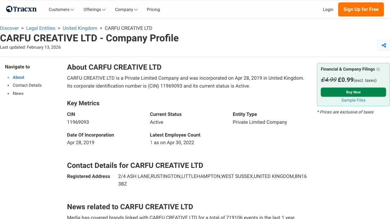 CARFU CREATIVE LTD website preview