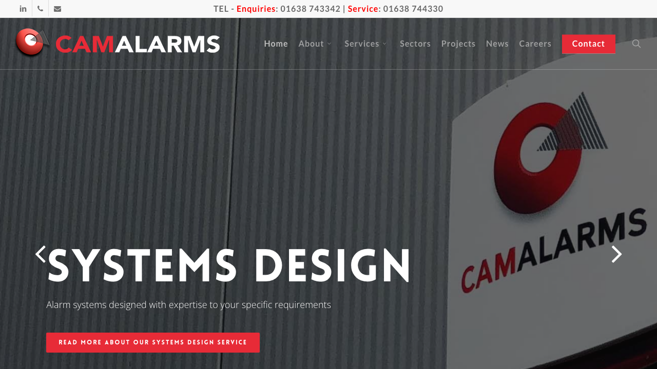 CAM ALARMS LIMITED website preview
