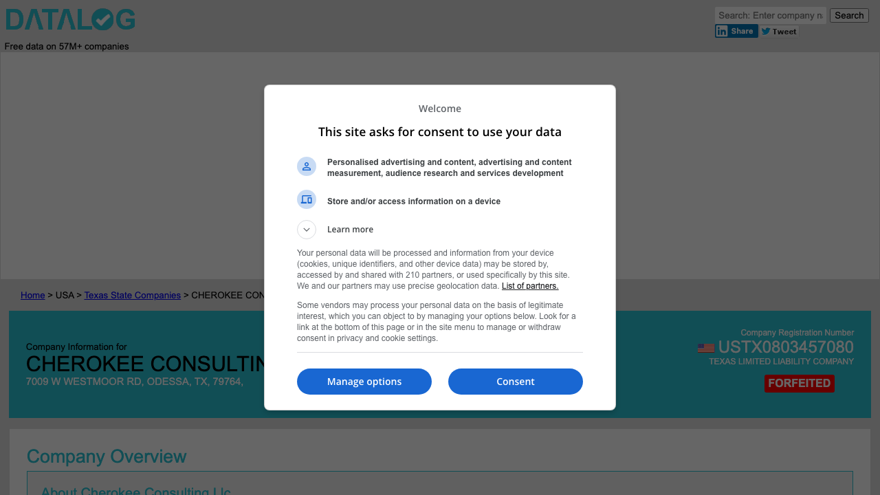 CHEROKEE CONSULTING LIMITED website preview