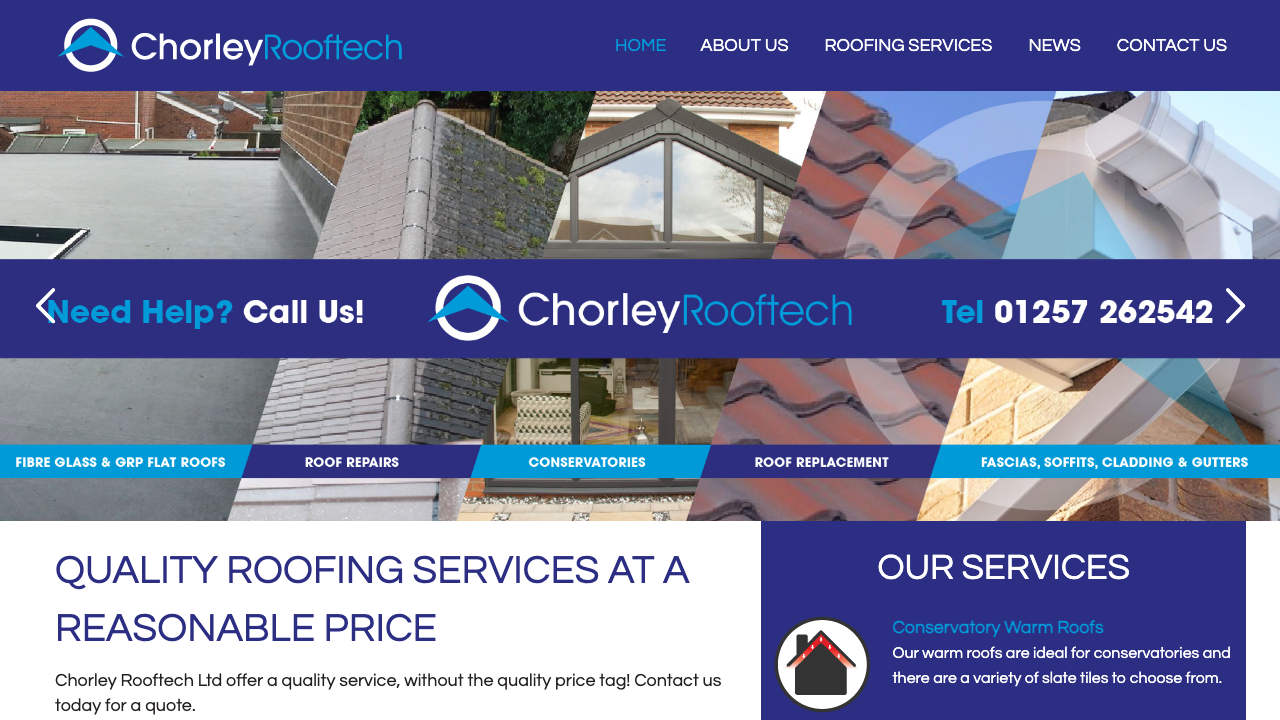 CHORLEY ROOFTECH LIMITED website preview