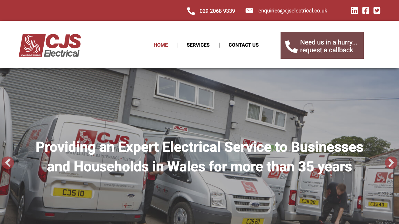 CJS ELECTRICAL SERVICES LTD website preview