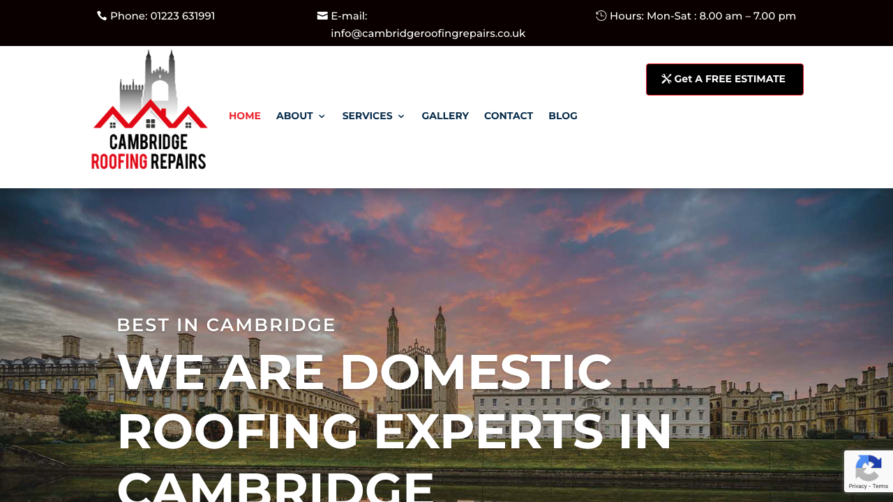 CAMB ROOFING LTD website preview