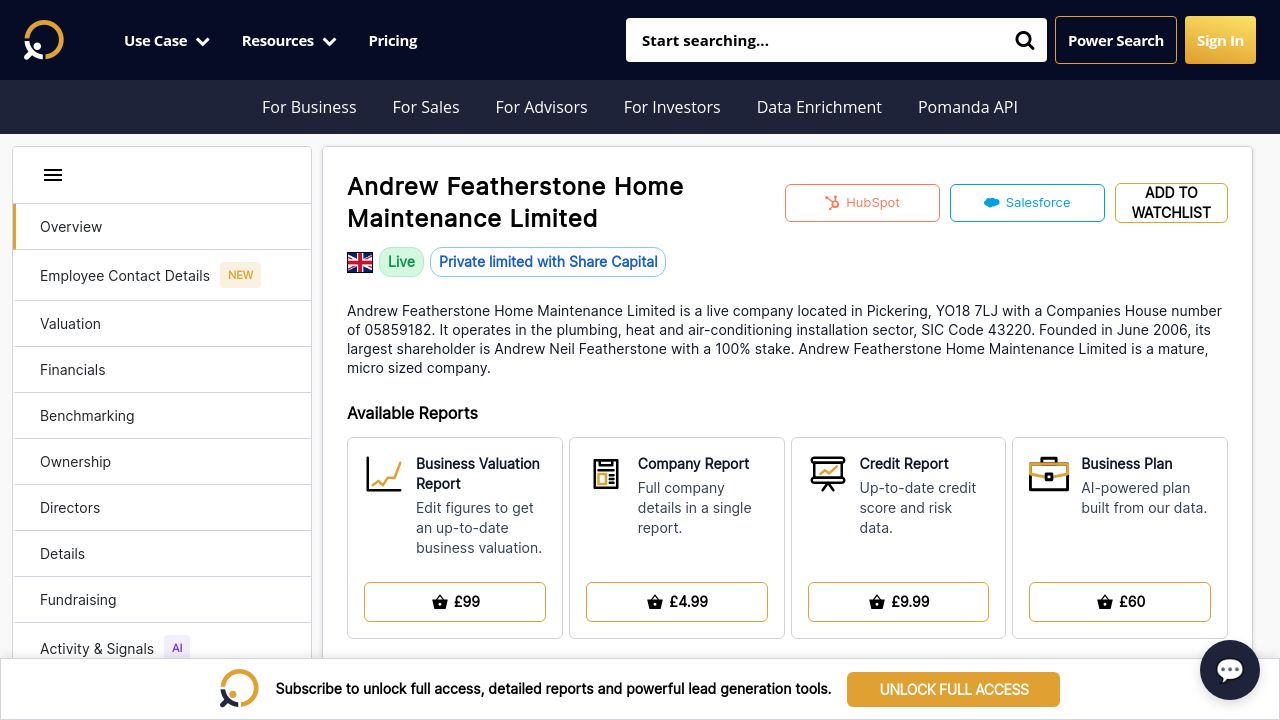 ANDREW FEATHERSTONE HOME MAINTENANCE LIMITED website preview