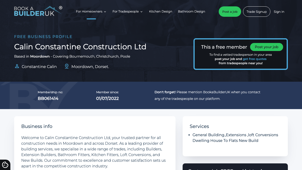CALIN CONSTANTINE CONSTRUCTION LIMITED website preview
