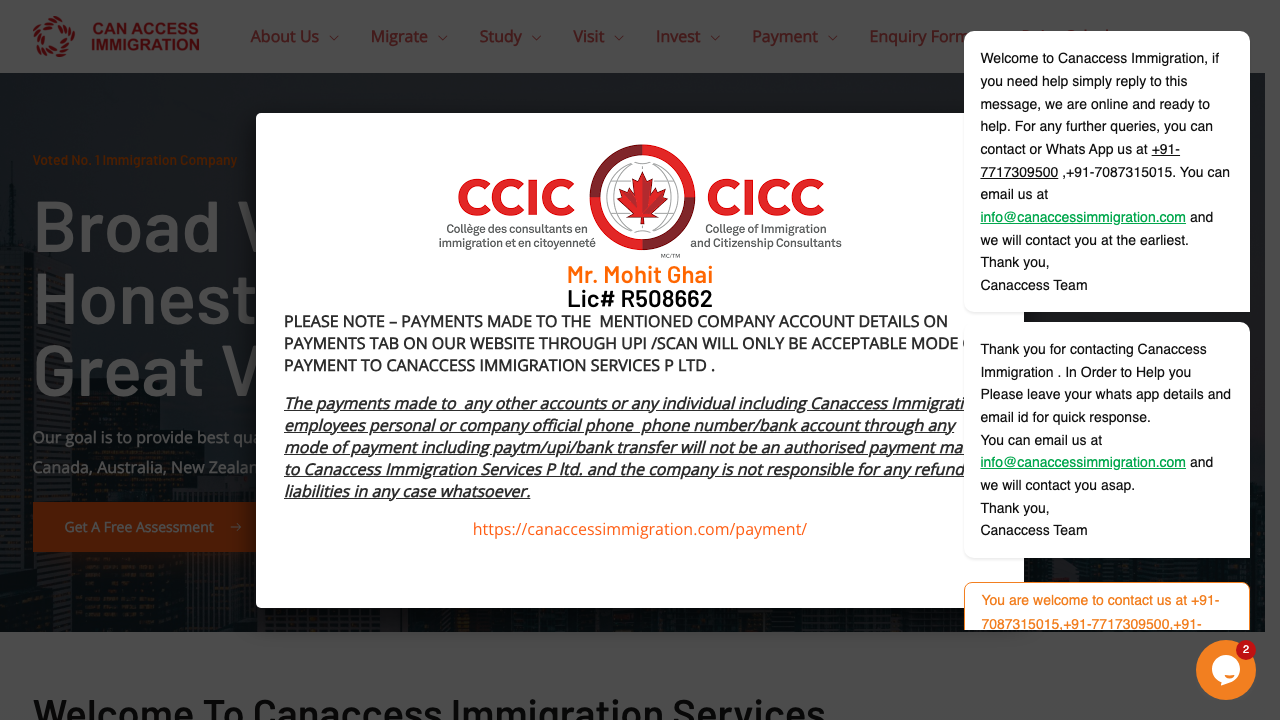 CANACCESS LIMITED website preview