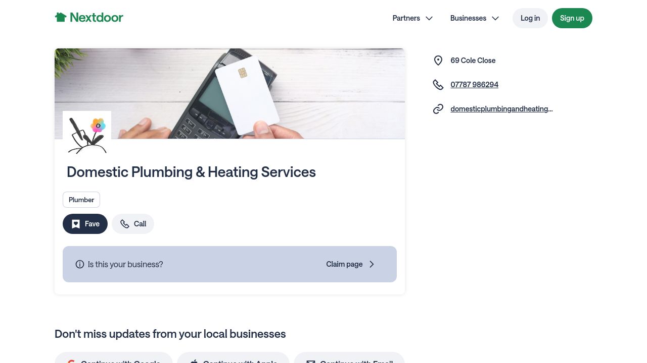 ANDOVER DOMESTIC PLUMBING & HEATING SERVICES LIMITED website preview