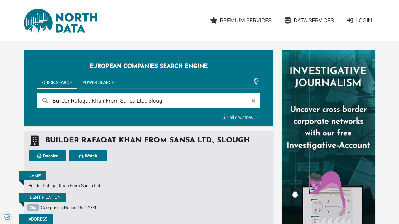 BUILDER RAFAQAT KHAN FROM SANSA LTD website preview