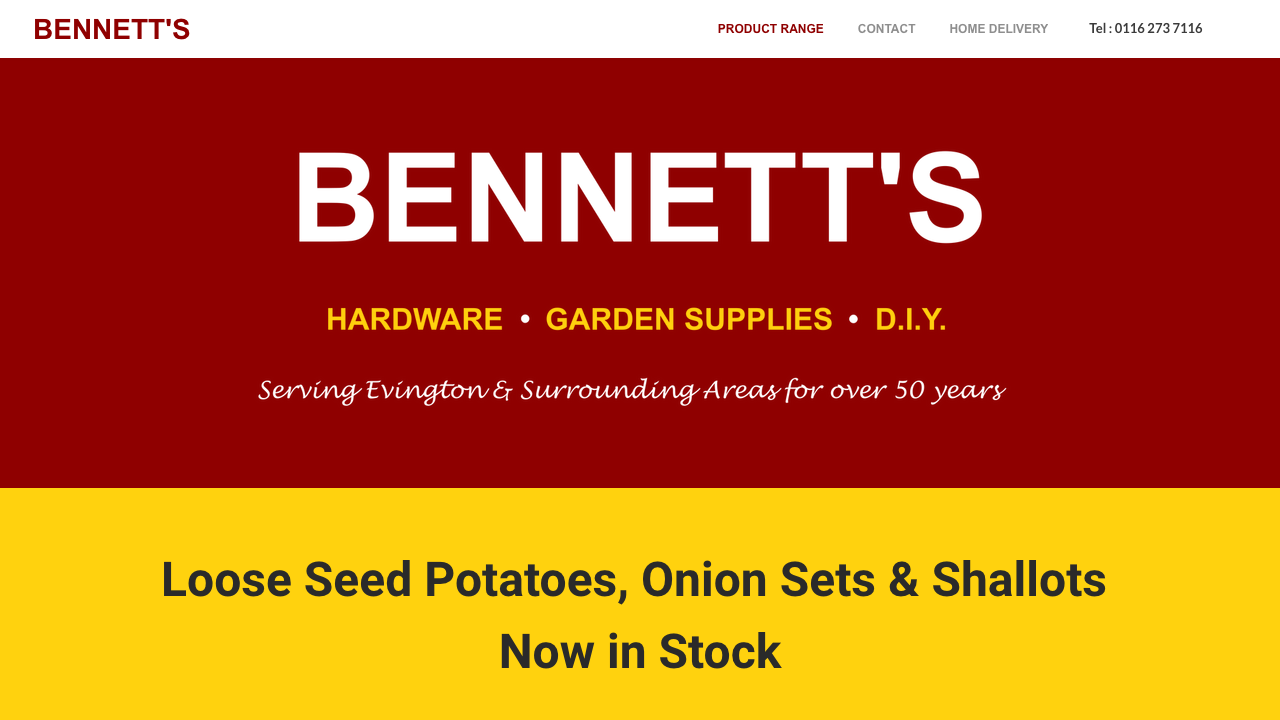 BENNETT'S (EVINGTON) LIMITED website preview