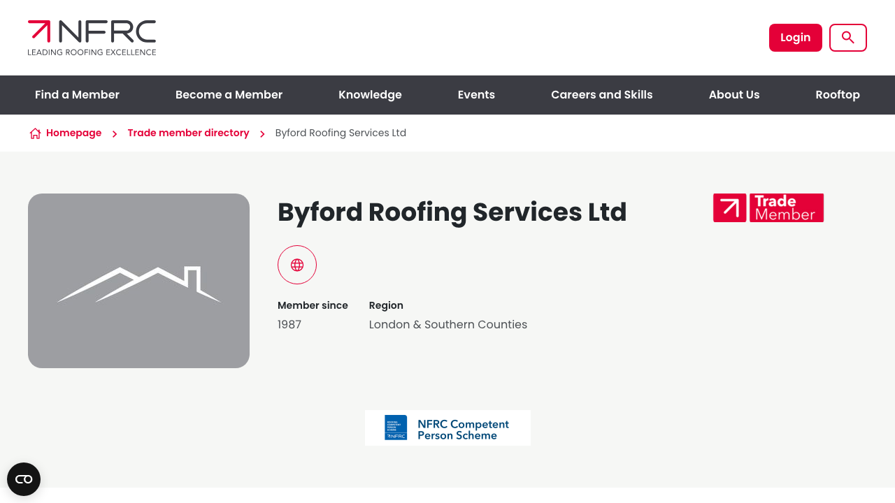 BYFORD ROOFING SERVICES LIMITED website preview