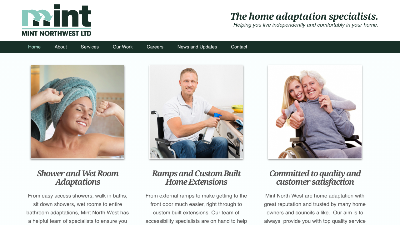 CALM BATHROOM ADAPTIONS LTD website preview