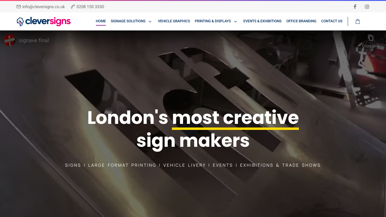 CLEVER SIGNS & PRINTING SOLUTIONS LTD website preview