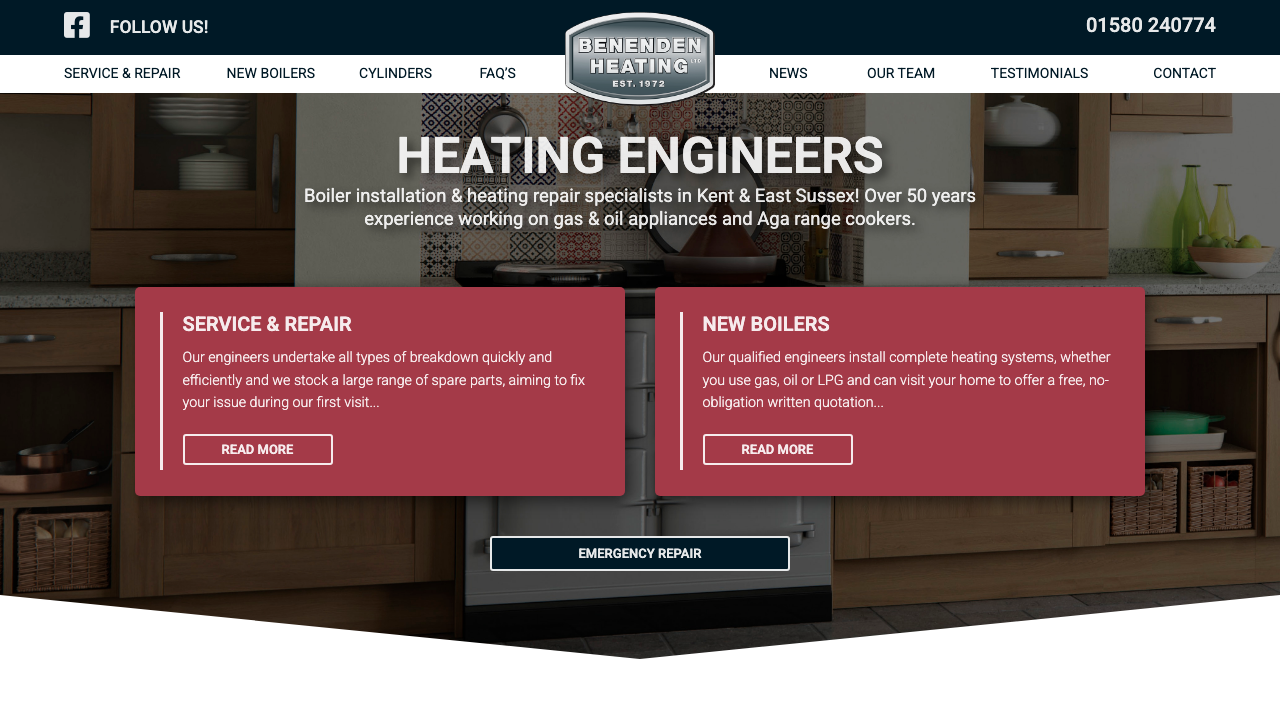 BENENDEN HEATING LTD website preview