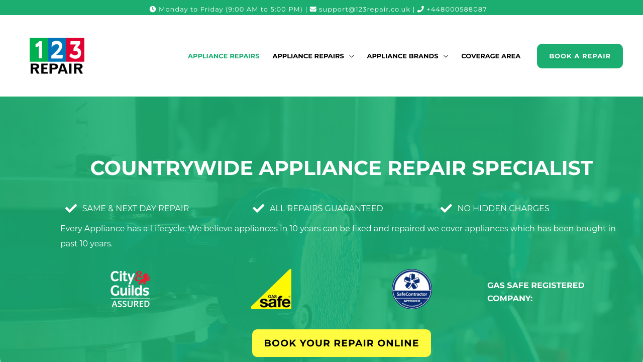 123 REPAIR LTD website preview