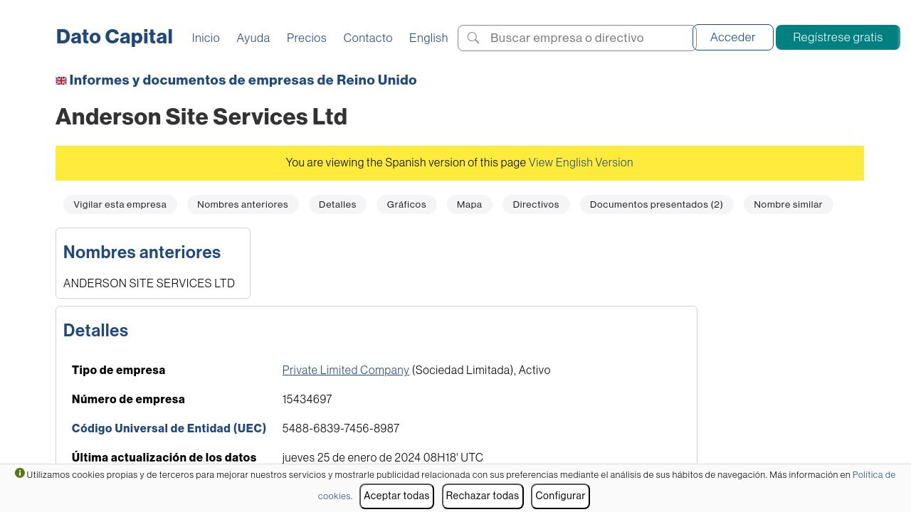 ANDERSON SITE SERVICES LIMITED website preview