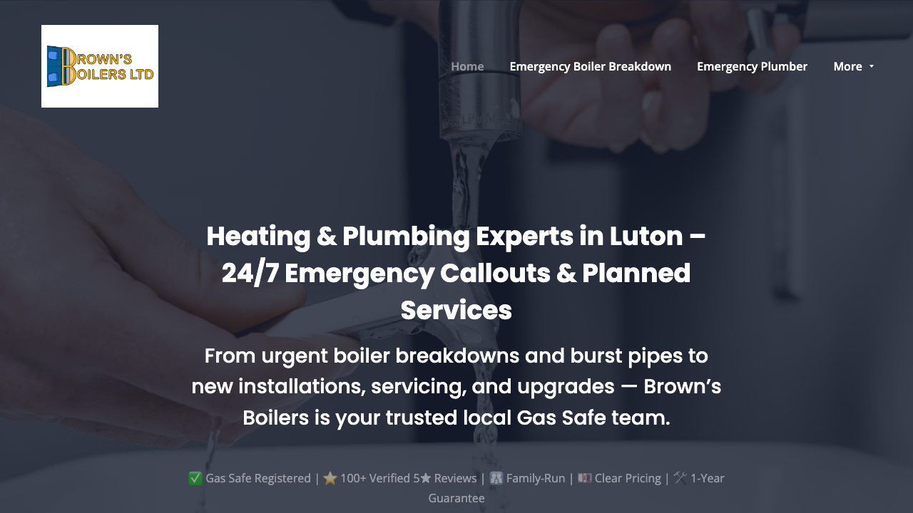 BROWN'S BOILERS LTD website preview
