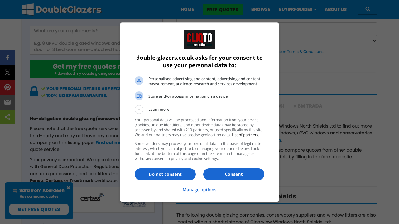 CLEARVIEW WINDOWS (NORTH SHIELDS) LIMITED website preview
