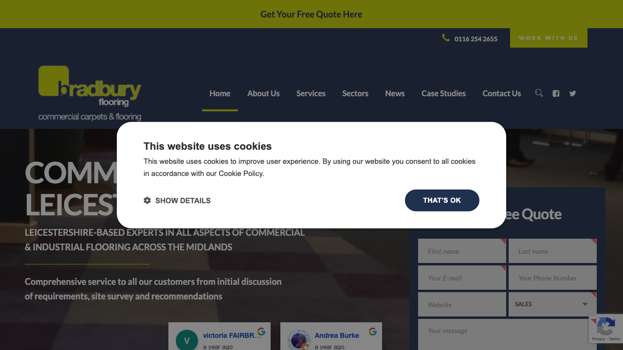 BRADBURY FLOORING LIMITED website preview