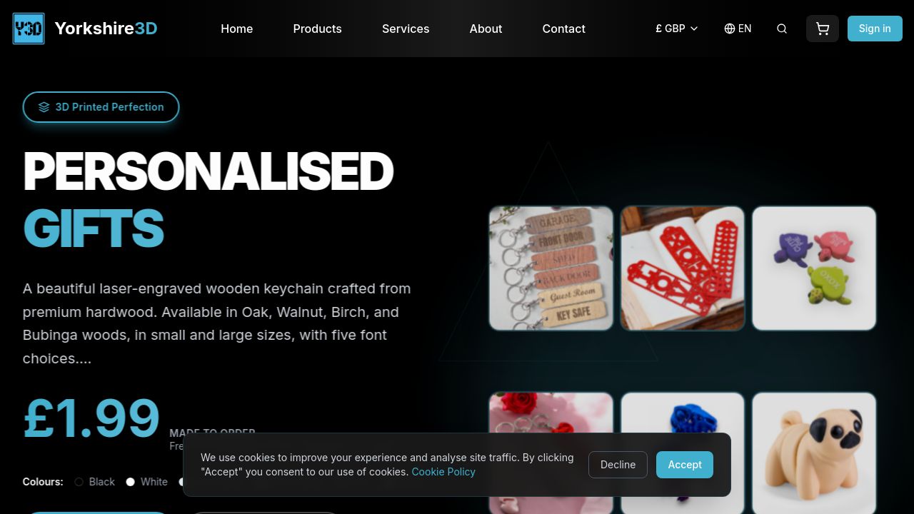 YORKSHIRE3D LIMITED website preview