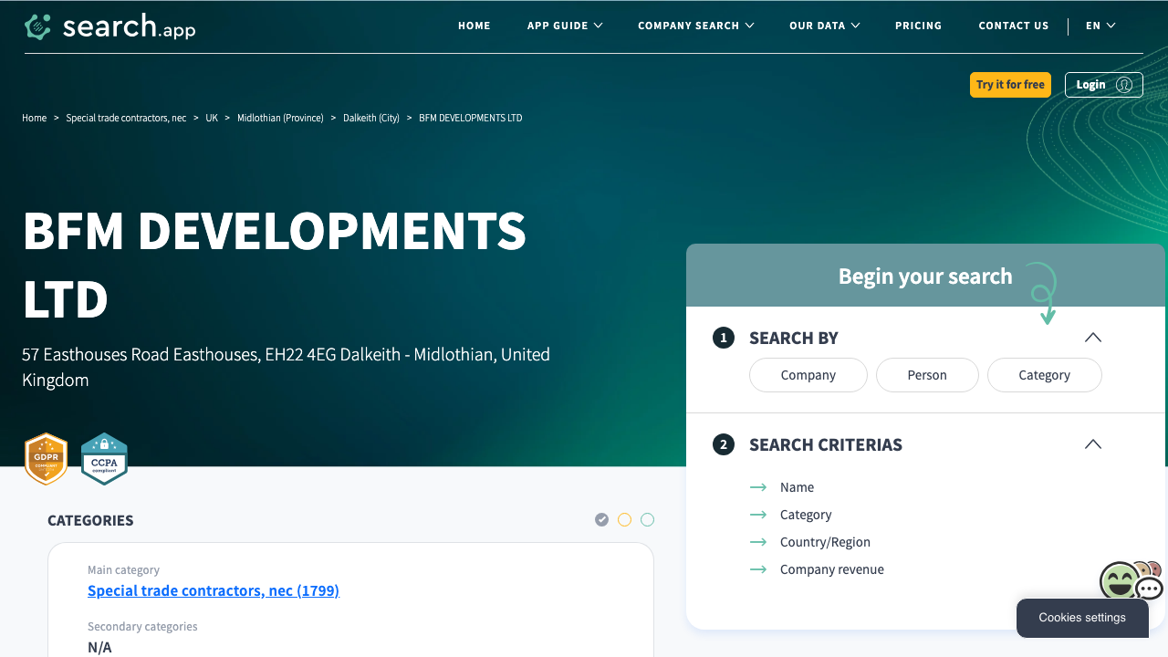 BFM DEVELOPMENTS LTD website preview