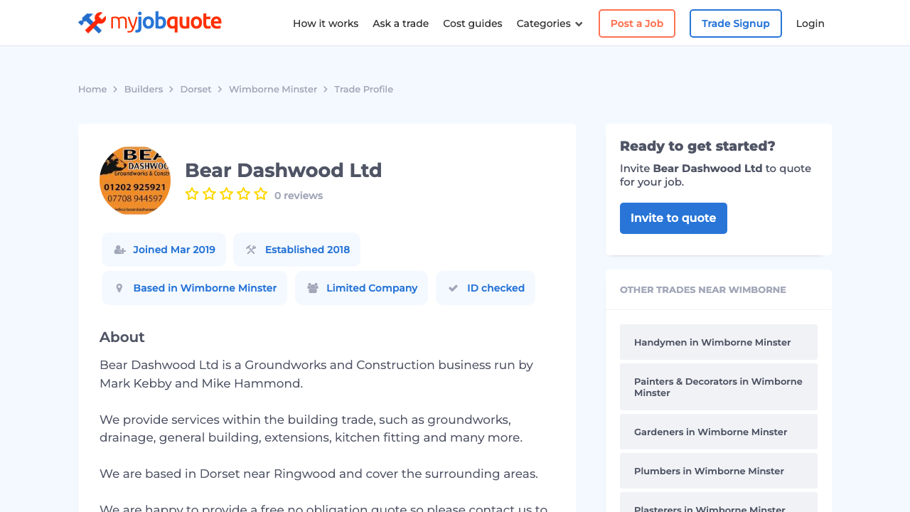 BEAR DASHWOOD LTD website preview