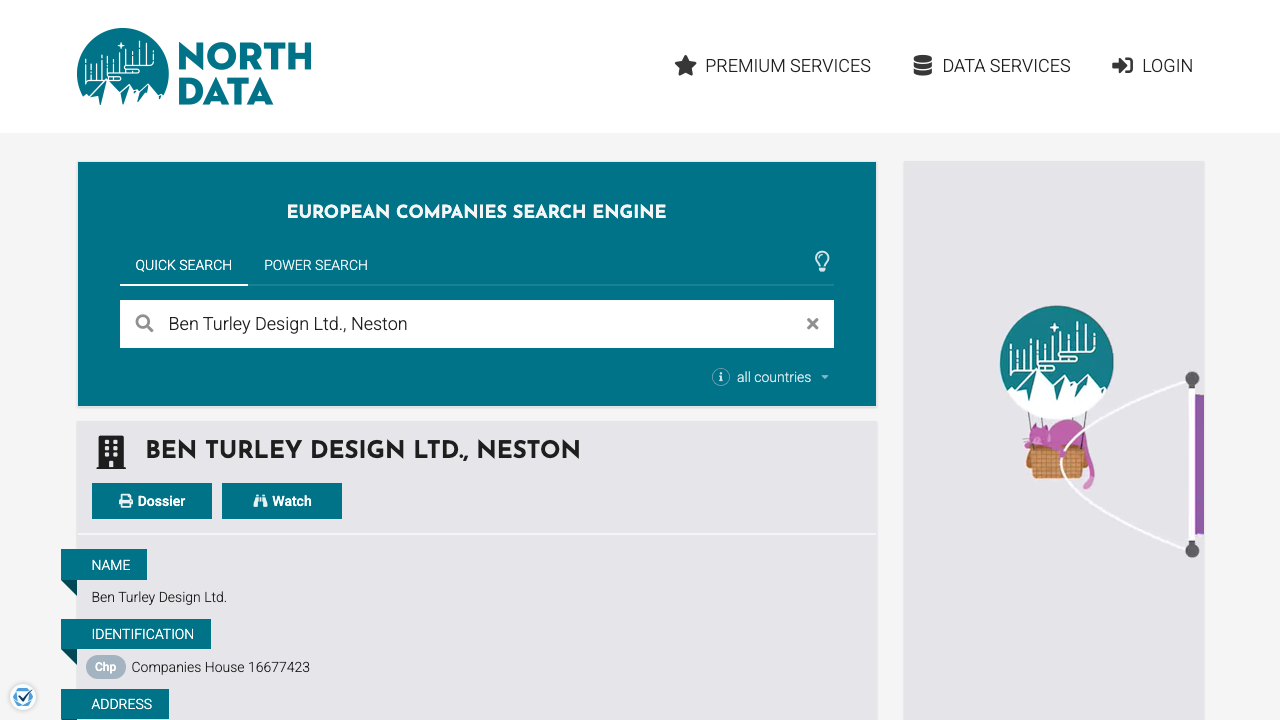 BEN TURLEY DESIGN LIMITED website preview