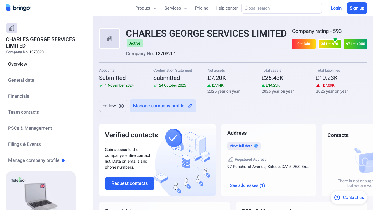 CHARLES GEORGE SERVICES LIMITED website preview