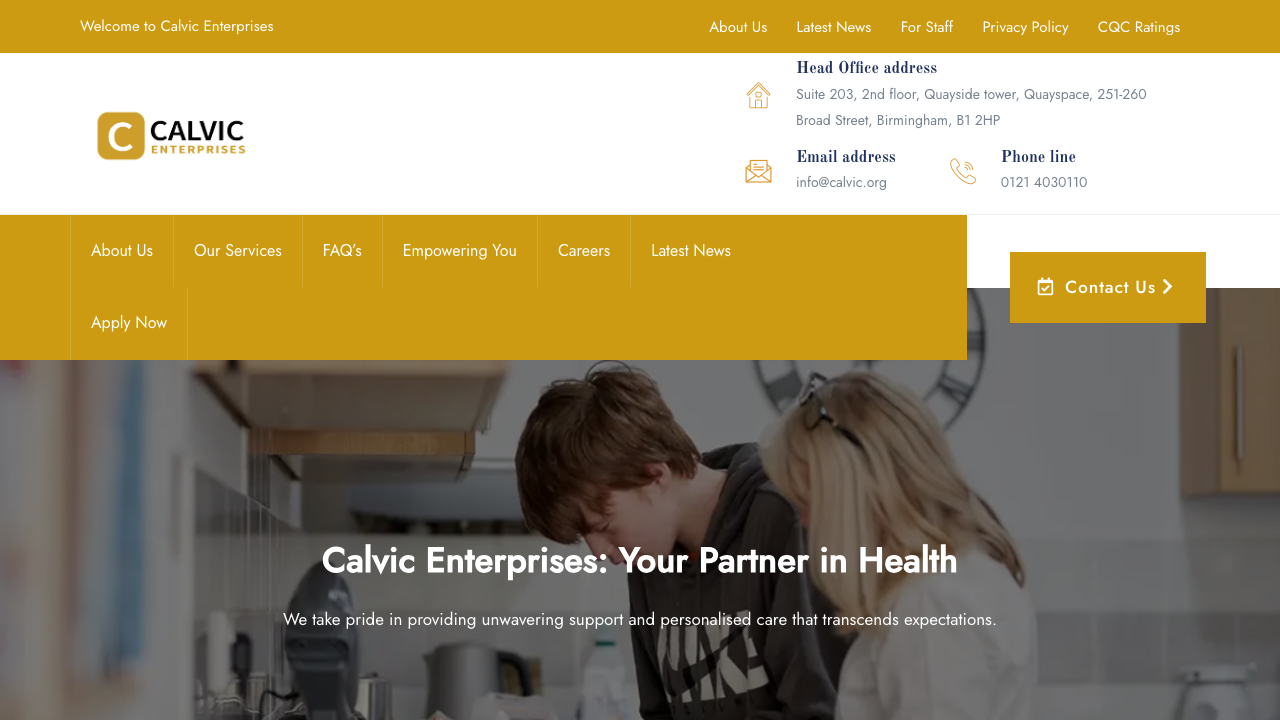 CALVIC ELECTRICAL SOULTIONS LTD website preview