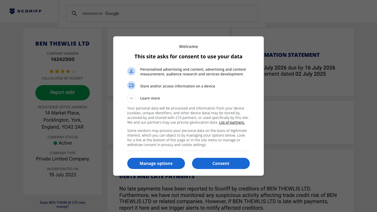 BEN THEWLIS LTD website preview