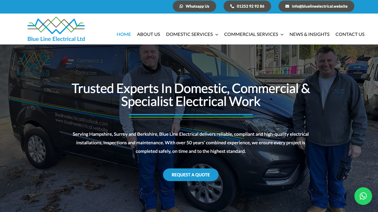 BLUE LINE ELECTRICAL SERVICES LTD website preview