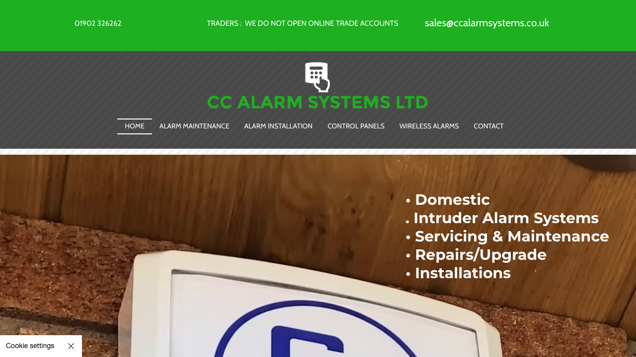 CC ALARM SYSTEMS LIMITED website preview