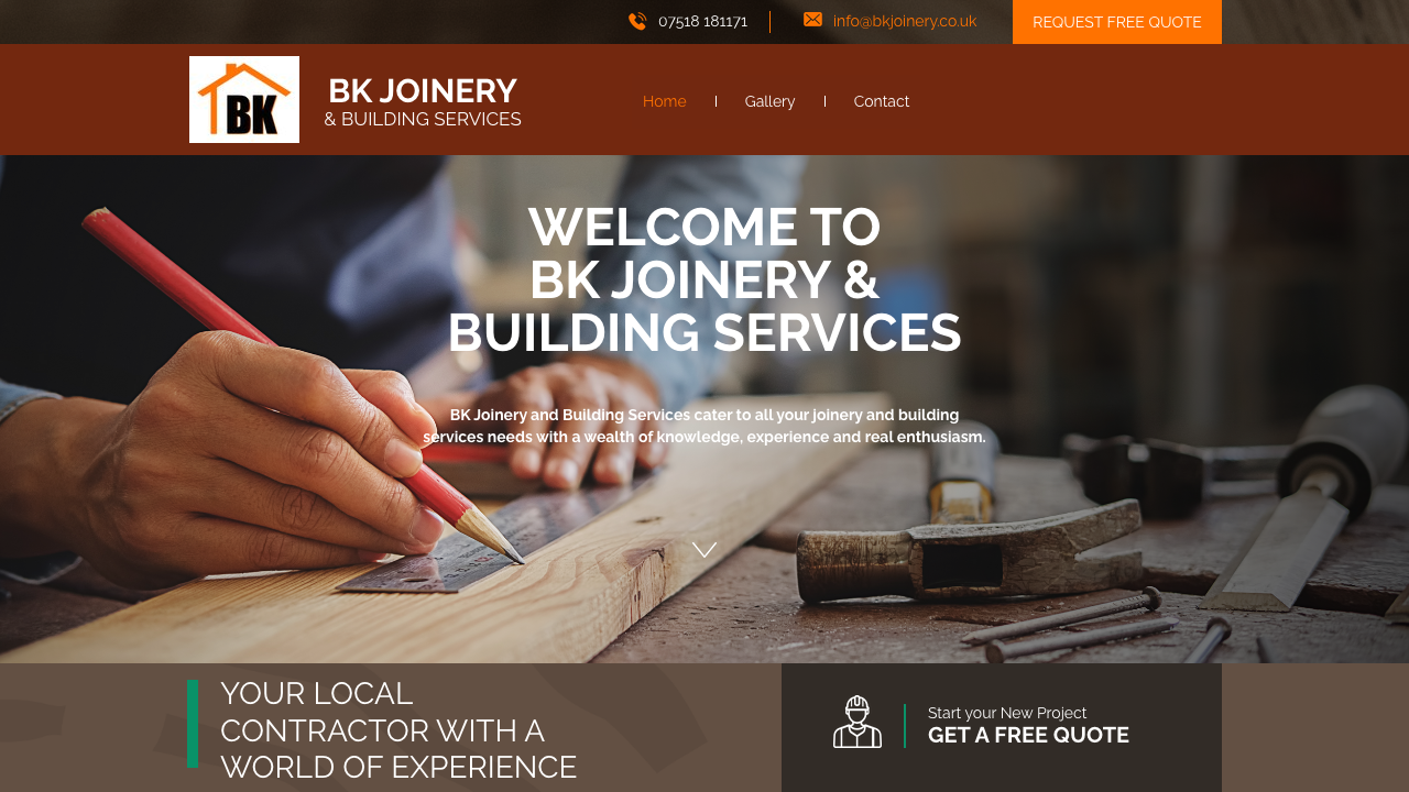 BK JOINERY LTD website preview