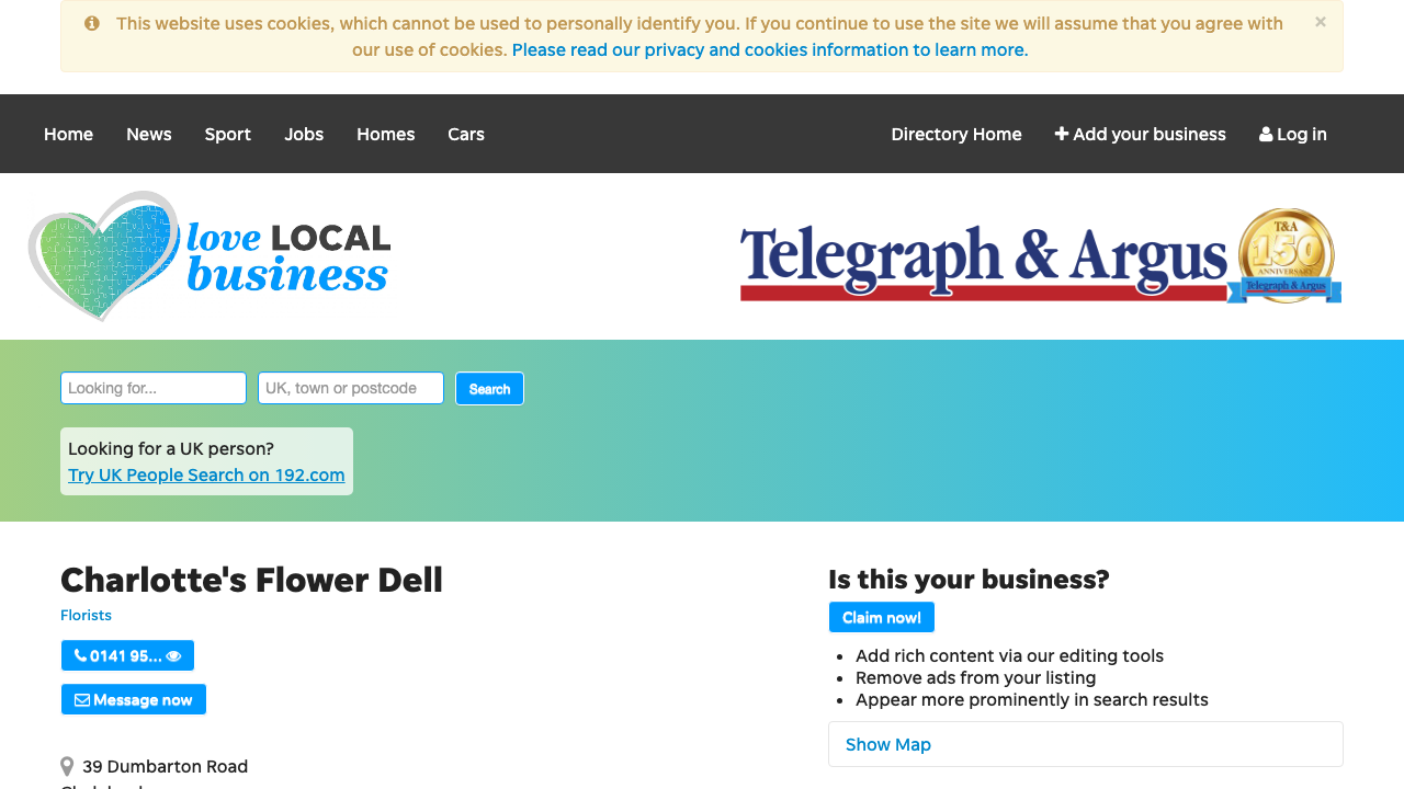 CHARLOTTES' FLOWER DELL LTD website preview
