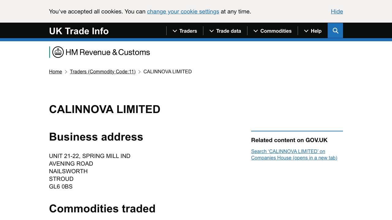 CALINNOVA LTD website preview