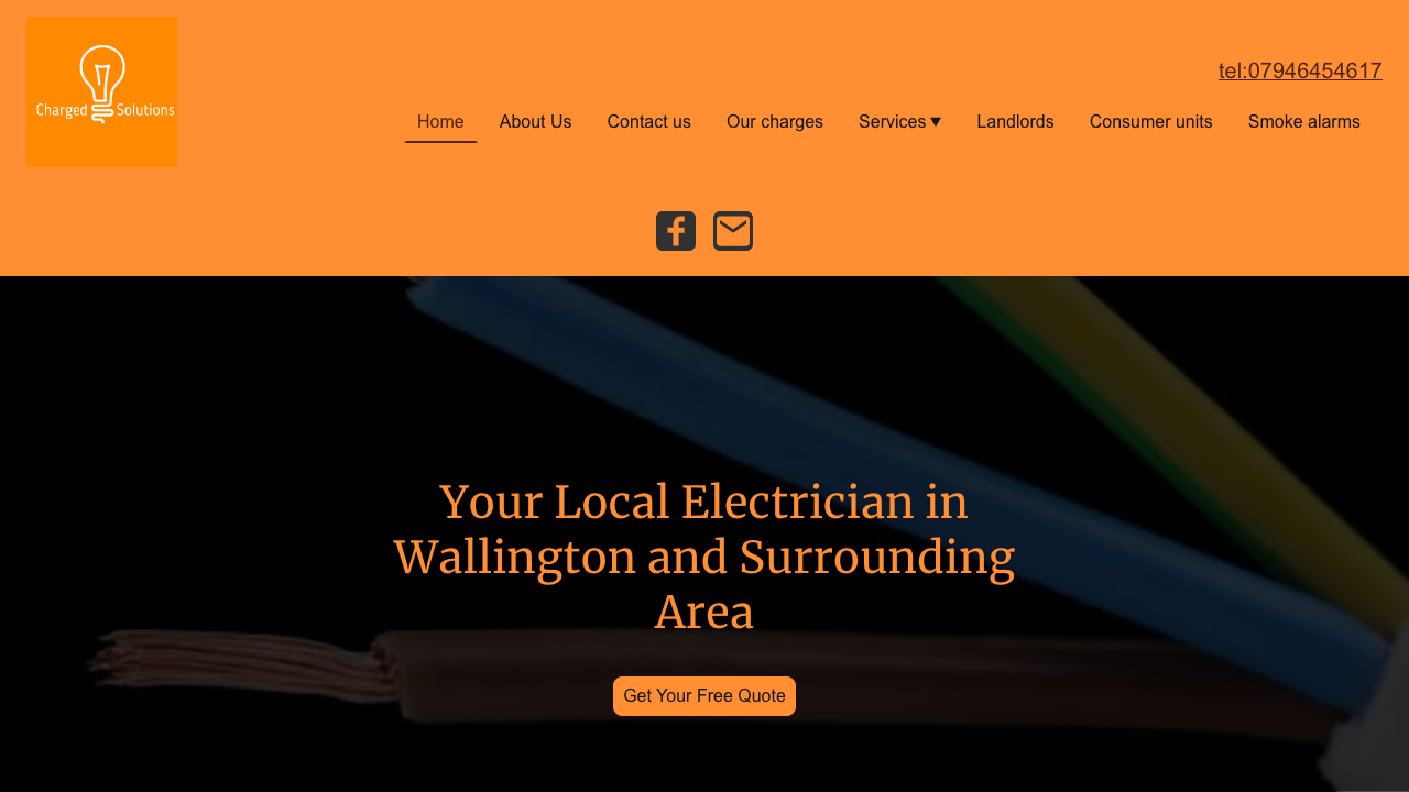 CHARGED ELECTRICAL SOLUTIONS LTD website preview