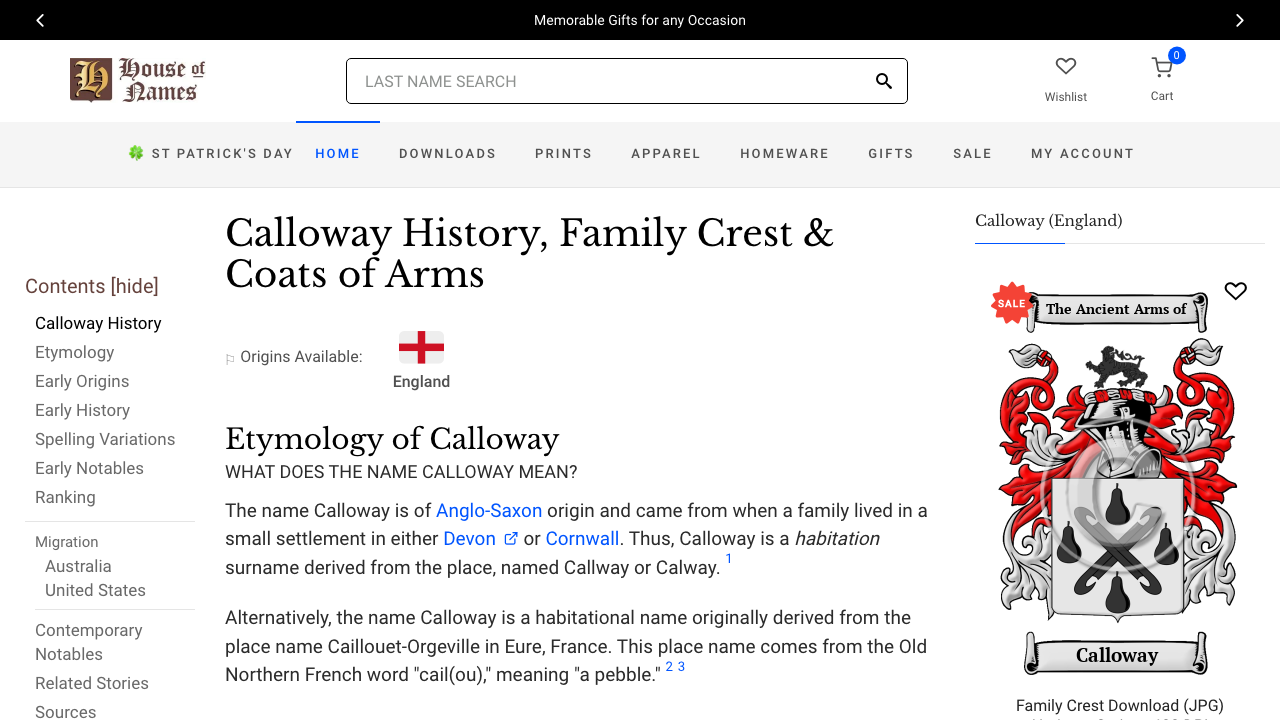 CALLOWAY LTD website preview