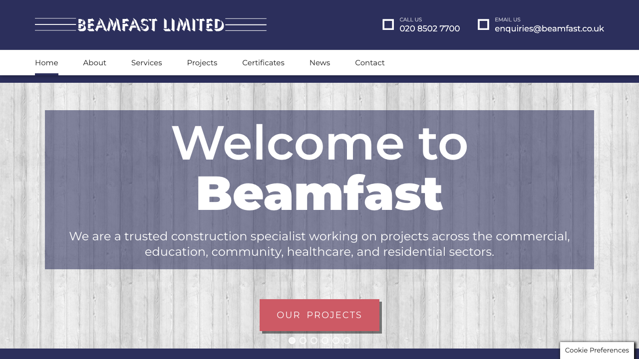 BEAMFAST LIMITED website preview