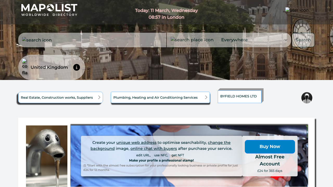 BYFIELD HOMES LTD website preview